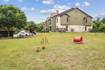 Dog park with agility equipment